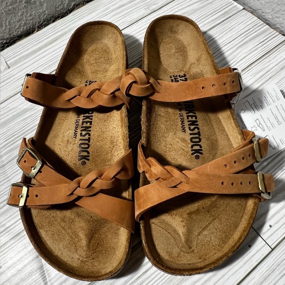 Birkenstock Shoes - Birkenstock Franca braided cognac Tan Cross-Strap Sandals EU 37 women’s 6 mens 4